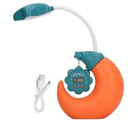 Lampada da scrivania per bambini - Luce a LED di protezione agli occhi con orologio elettronico e costruito - In affiliazione a matita, supporto a penna multifunzionale regolabile (type 1)