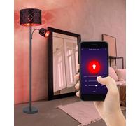 Lampada da Scrivania Piantana Smart RGB LED Alexa Google Velluto Oro Nero [EEK: F]