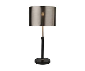 Lampada Da Scrivania Rachele Acciaio Nero Policarbonato Cromo 1 Luce E27