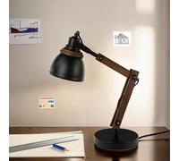 Lampada Da Scrivania Retro In Metallo E Legno E14 Per Lavorare E Studiare NOAH