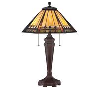 Lampada Da Scrivania Tiffany Arden Metallo Patina Di Bronzo 2 Luci E27