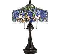 Lampada Da Scrivania Tiffany Coba Light Acciaio Bronzo Vintage 3 Luci E27
