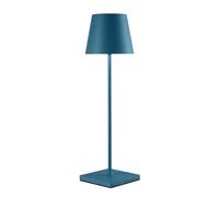 Lampada da scrivania touch senza fili in alluminio, blu, a LED, con luce bianca, dimmerabile, modello Kelly Blue, altezza 38 cm