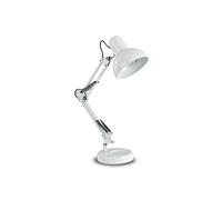 Lampada Da Scrivania-Ufficio Moderna Kelly Metallo Bianco 1 Luce E27