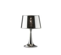 Lampada Da Scrivania-Ufficio Moderna London Metallo Cromo 1 Luce E27 Small