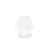 Lampada Da Scrivania-Ufficio Moderna Prato Vetro Bianco 1 Luce E27 Small