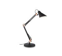 Lampada Da Scrivania-Ufficio Moderna Sally Metallo Nero E Rame 1 Luce E27