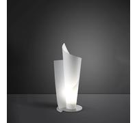 Lampada Da Tavolo Moderna A 1 Luce Vela In Polilux Bianco H70 Made In Italy