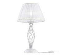 Lampada Da Scrivania Ufficio Shabby Chic Grace Metallo Bianco Diffusore Bianco