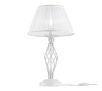 Lampada Da Scrivania Ufficio Shabby Chic Grace Metallo Bianco Diffusore Bianco