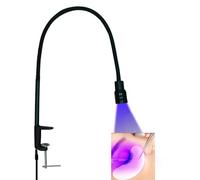 Lampada da scrivania UV LED con morsetto, lampada per ciglia con morsetto flessibile a collo di cigno, controllo a pedale, lampada portatile per indurimento con colla, luce UV per salone di bellezza