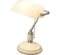 Lampada da scrivania V-intage/Luce da Tavolo/Studio da Comodino Lampada da banchiere per Ufficio con Paralume in Vetro Bianco, lampadario