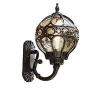 Lampada da scrivania Vintage, Applique Rustica, Impermeabile IP55, in Alluminio pressofuso e Vetro, Luce da Esterno retrò E27, casa di Campagna, Ingresso, Patio, Balcone,