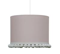 Lampada da soffitto 1xE27, paralume rotondo in cotone Ø28cm con pompon, la lampada a sospensione crea un'atmosfera calda nelle camere da letto e nelle camerette dei bambini. Prodotto nell'UE.