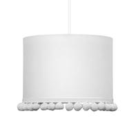Lampada da soffitto 1xE27, paralume rotondo in cotone Ø28cm con pompon, la lampada a sospensione crea un'atmosfera calda nelle camere da letto e nelle camerette dei bambini. Prodotto nell'UE.