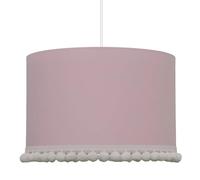 Lampada da soffitto 2xE27, paralume rotondo in cotone Ø38cm con pompon, la lampada a sospensione crea un'atmosfera calda nelle camere da letto e nelle camerette dei bambini. Prodotto nell'UE.