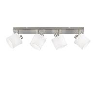 Lampada da soffitto a barra orientabile per sala da pranzo, lampada da sala da pranzo con faretti mobili, tessuto metallico, 4x E14, LxPxH 70x9x19 cm