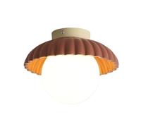 Lampada da soffitto a globo in vetro da 9,8 pollici, lampada da semi-incasso a forma di fiore arancione, lampada da fattoria for cucina, corridoio, camera da letto(Orange)