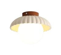 Lampada da soffitto a globo in vetro da 9,8 pollici, lampada da semi-incasso a forma di fiore arancione, lampada da fattoria for cucina, corridoio, camera da letto(Beige)
