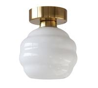 Lampada Da Soffitto A Incasso Di Metà Secolo Lampadari Rosa Latte Lampada Da Soffitto A Globo In Vetro Ottone Spazzolato Lampada Da Incasso Dorata Moderna Vintage Vicino Alla Lampada(WhiteA)