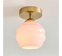 Lampada Da Soffitto A Incasso Di Metà Secolo Lampadari Rosa Latte Lampada Da Soffitto A Globo In Vetro Ottone Spazzolato Lampada Da Incasso Dorata Moderna Vintage Vicino Alla Lampada(A)