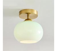 Lampada Da Soffitto A Incasso Di Metà Secolo Lampadari Rosa Latte Lampada Da Soffitto A Globo In Vetro Ottone Spazzolato Lampada Da Incasso Dorata Moderna Vintage Vicino Alla Lampada(Milk Green)