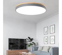 Lampada da soffitto a LED a filo, 11,8 pollici, moderna, a basso profilo, rotonda, in legno, for cucina, camera letto, corridoio, armadio, 3000K/4000K/6000K ，Lampade a sospensione(Natural gray,15.7in)