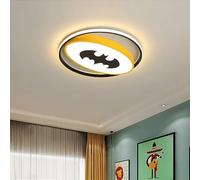 Lampada da soffitto a LED bianca per bambini, dimmerabile, 3 colori, camera da letto, cartone animato, lampada da soffitto gialla, design Batman, lampadario decorativo rotondo per ufficio, s