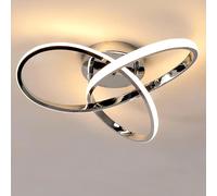 Lampada da soffitto a LED cromata curva, plafoniere moderne per corridoio, corridoio, ingresso, luce calda 3000K