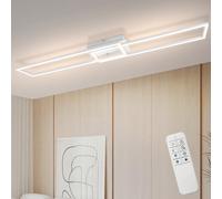 Lampada da soffitto a LED da 1/2 pollici, dimmerabile, per soggiorno, 36 W, bianca, con telecomando, 3000-6500 K, lunga, dal design moderno, in metallo, con funzione di memoria, per cucina e corridoio