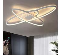 Lampada da soffitto a LED da 75 W, dimmerabile, per Soggiorno, con Telecomando, Paralume in Acrilico, Lampada da Sala da Pranzo, Illuminazione da soffitto, Design Ovale Moderno, Tavolo da Pranzo,