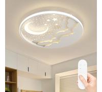 Lampada Da Soffitto A LED Dimmerabile Lampada Da Camera Per Bambini Moderna Star Moon Dimmerabile Con Telecomando Plafoniera Per Ragazzo Ragazze Camera Da Letto Soggiorno Lampadario (White,50CM)