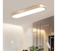 Lampada da Soffitto A LED Dimmerabile, Luce Lineare Regolabile, Colore della Luce, Moderna Plafoniera A Montaggio Piatto per Soggiorno, Camera da Letto, Sala da Pranzo, Corridoio, Gold, 80CM-72W
