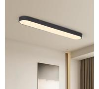Lampada da Soffitto A LED Dimmerabile, Luce Lineare Regolabile, Colore della Luce, Moderna Plafoniera A Montaggio Piatto per Soggiorno, Camera da Letto, Sala da Pranzo, Corridoio, Black, 80CM-72W