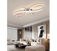Lampada da soffitto a LED dimmerabile, moderna, nera, per soggiorno e camera da letto, con telecomando, elegante illuminazione per interni per la decorazione della casa (80 cm)