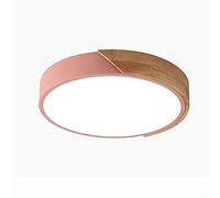 Lampada da soffitto a LED in Legno Moderna con Telecomando, Lampada da soffitto Rotonda da Interno a Filo, per Camera da Letto, Bagno, seminterrato, Soggiorno, Senza dimmer Aurora, 50 cm (Luce bi