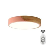 Lampada da soffitto a LED in Legno Moderna con Telecomando, Lampada da soffitto Rotonda da Interno a Filo, per Camera da Letto, Bagno, seminterrato, Soggiorno, Senza dimmer Aurora, 50 cm (Senza d