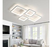 Lampada da soffitto a LED Intelligente con Telecomando e App, Funzione di Memoria, dimmerabile, Senza sfarfallio, Protezione per Gli Occhi, lampadario Quadrato per cameretta dei Bambini, Cuc