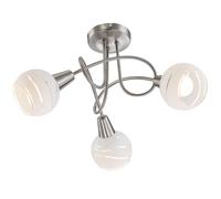 Lampada da soffitto a LED, lampada da camera da letto con motivi, bianca, in metallo, D 39 cm