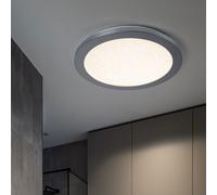 Lampada da soffitto a LED Lampada da soffitto Lampada da soggiorno Lampada da cucina, ottica di ghiaccio tritato dimmerabile, plastica metallo, DxH 32 x 2,5 cm, Wofi 9091.01.64.9309