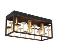 Lampada da soffitto a LED, lampada da soggiorno a 3 luci, nera e dorata, L45cm