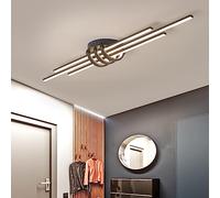 Lampada da soffitto a LED Modern Line Design Lampada da corridoio dimmerabile con telecomando Soggiorno Lampada da soffitto per camera da letto Soggiorno Ingresso Cucina Ufficio (L110cm, nero)