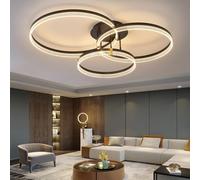 Lampada da Soffitto A LED Moderna Ad Anello Dimmerabile per Soggiorno, con Telecomando, Illuminazione Elegante per Sala da Pranzo, Lampada A Sospensione in Alluminio, Altezza Regol, 30+40+50cm