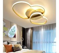 Lampada da Soffitto A LED Moderna Lampada da Soffitto con Design A Cuore d'Amore Caldo Romantico Dimmerabile con Telecomando Lampadario Paralume in Acrilico Soggiorno Sala da Pranzo Came, Gold