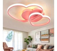 Lampada da Soffitto A LED Moderna Lampada da Soffitto con Design A Cuore d'Amore Caldo Romantico Dimmerabile con Telecomando Lampadario Paralume in Acrilico Soggiorno Sala da Pranzo Came, Pink