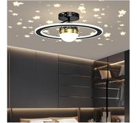 Lampada da soffitto a LED Nera alla Moda Francese con proiezione del Cielo Stellato, apparecchi di Illuminazione vicini al soffitto