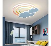 Lampada da soffitto a LED per cameretta dei Bambini, Moderna, Arcobaleno, Cloud109, dimmerabile 3000K-6500K, con Telecomando, in Acrilico, per Camera da Letto, Soggiorno, Ragazzo e Ragazza, Blu,