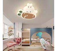 Lampada da soffitto a LED per cameretta, dimmerabile, con Paralume in Acrilico Arancione a Forma di Coniglio, Ideale per Studio, Asilo Nido, Illuminazione Moderna e Creativa con Telecomando,