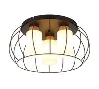Lampada da soffitto a LED Plafoniera Lampada per sala da pranzo legno nero rovere vetro D 50 cm
