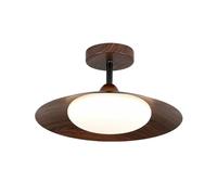 Lampada da Soffitto a Led Semi Flush Mount, 13.7 Pollici Minimalista in Ferro da Stiro Di Legno con Ombra Acrilica, Moderna Vintage Vicino Alla Lampada a Soffitto per Cucina Camera da Letto Portico C